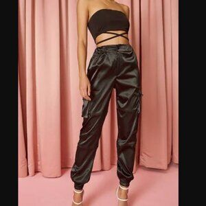 Superdown Kat Satin Cargo Pants (S)